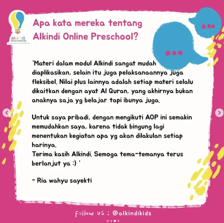 Pendaftaran alkindi online preschool