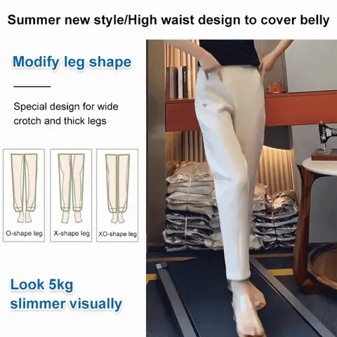 High-waist casual pants