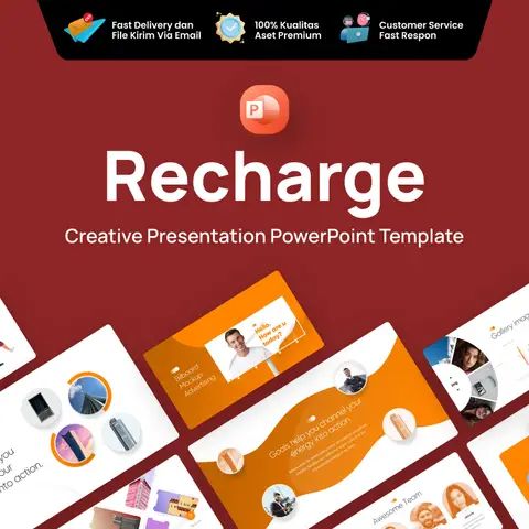 Recharge Creative Powerpoint Presentation Template Full Animasi logo