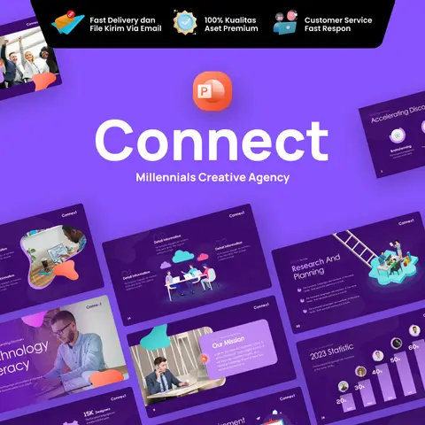 Connect Creative Agency Powerpoint Presentation Template Full Animasi logo