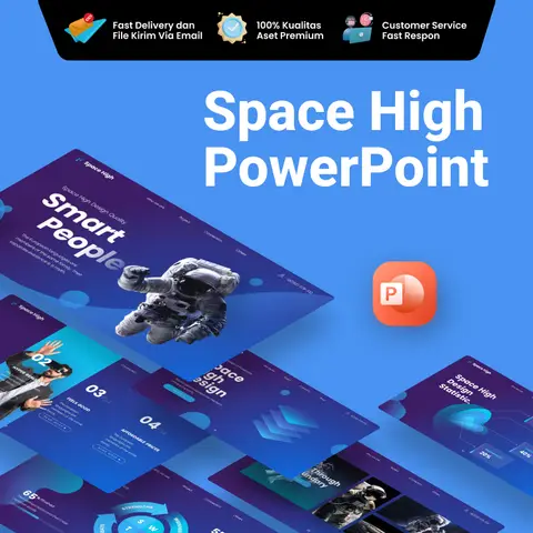 Space High Creative Technology Powerpoint Presentation Template Full Animasi logo