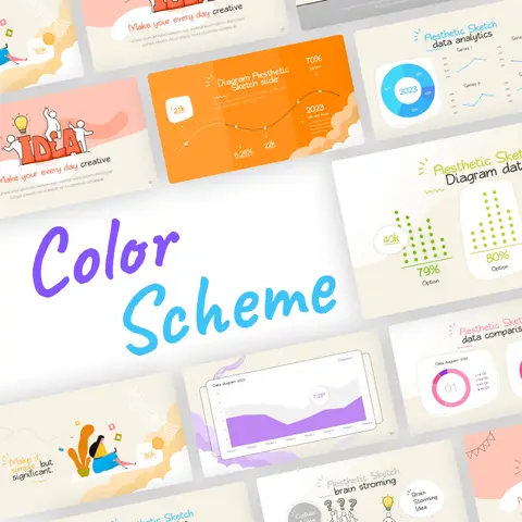 Aesthetic Sketch Doodle's PowerPoint Template Full Animation