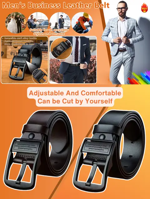MEN'S LEATHER BUSINESS BELT